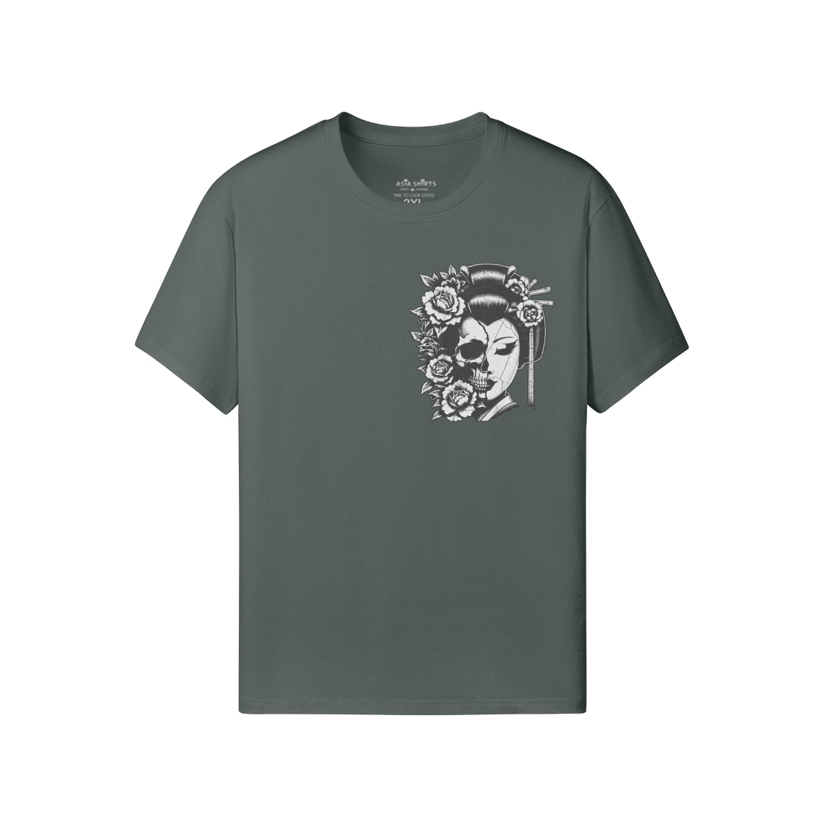 Print T-Shirt Japan Geisha Vorder und Rückseite-ASIA-Shirts