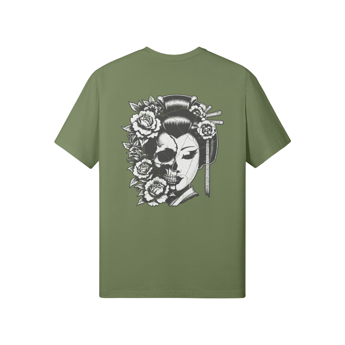 Print T-Shirt Japan Geisha Vorder und Rückseite-ASIA-Shirts