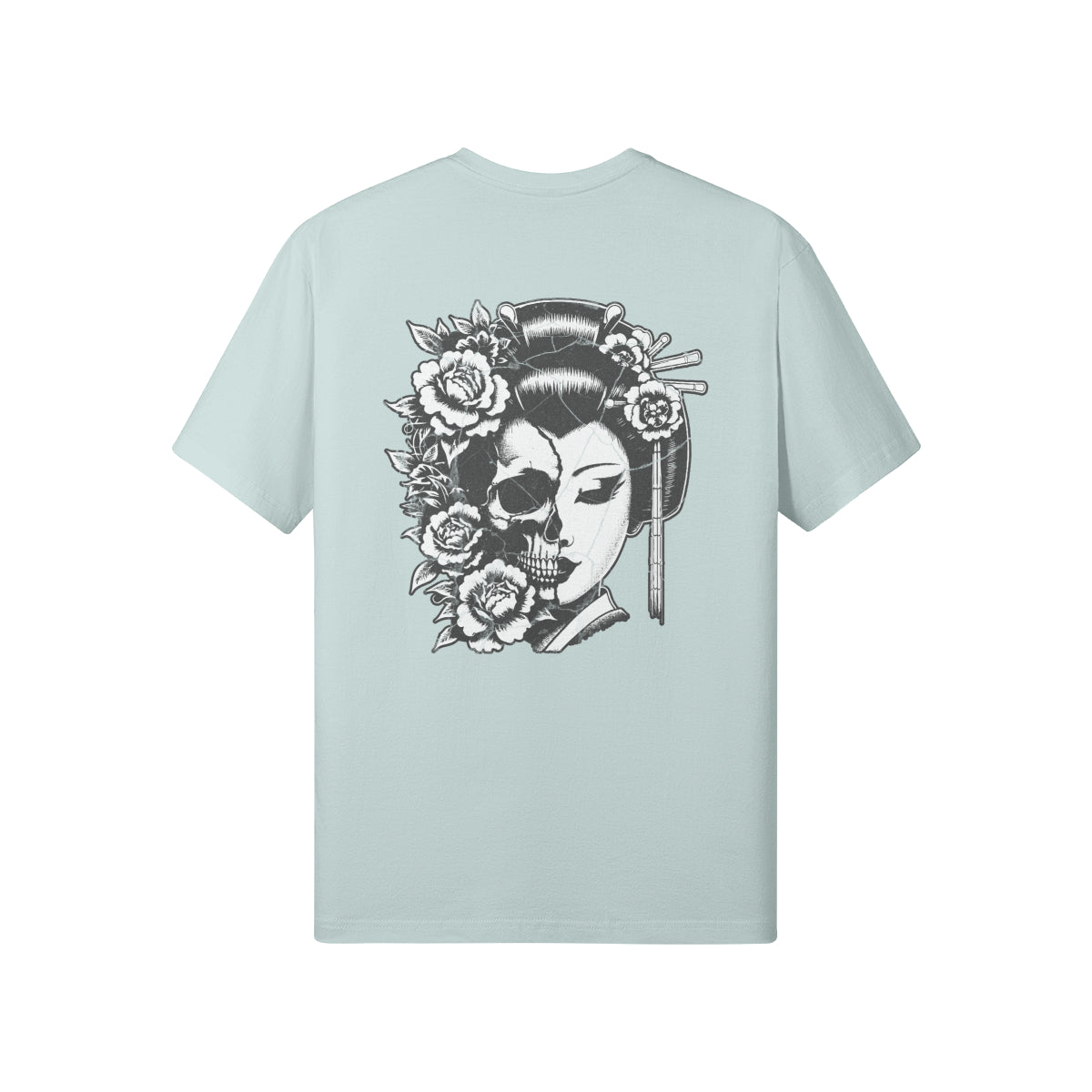 Print T-Shirt Japan Geisha Vorder und Rückseite-ASIA-Shirts