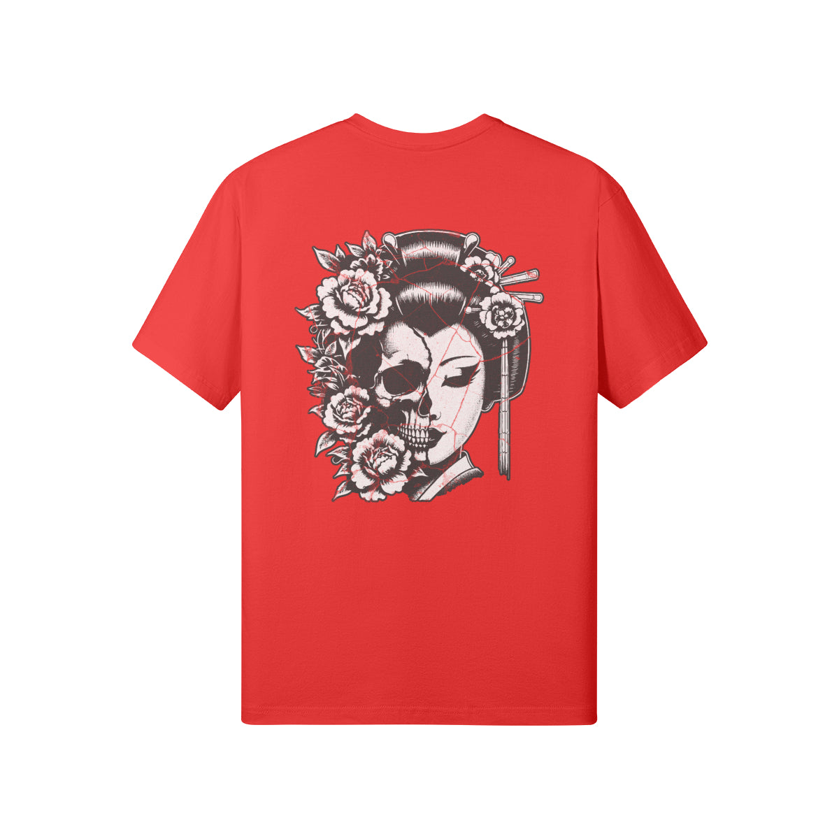 Print T-Shirt Japan Geisha Vorder und Rückseite-ASIA-Shirts