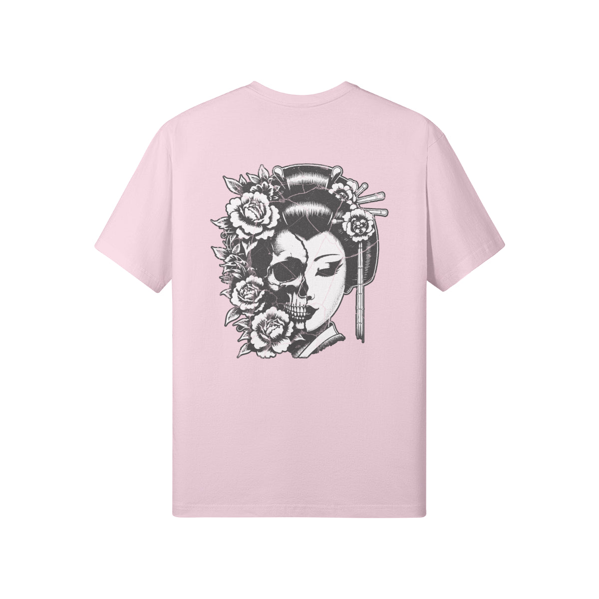 Print T-Shirt Japan Geisha Vorder und Rückseite-ASIA-Shirts