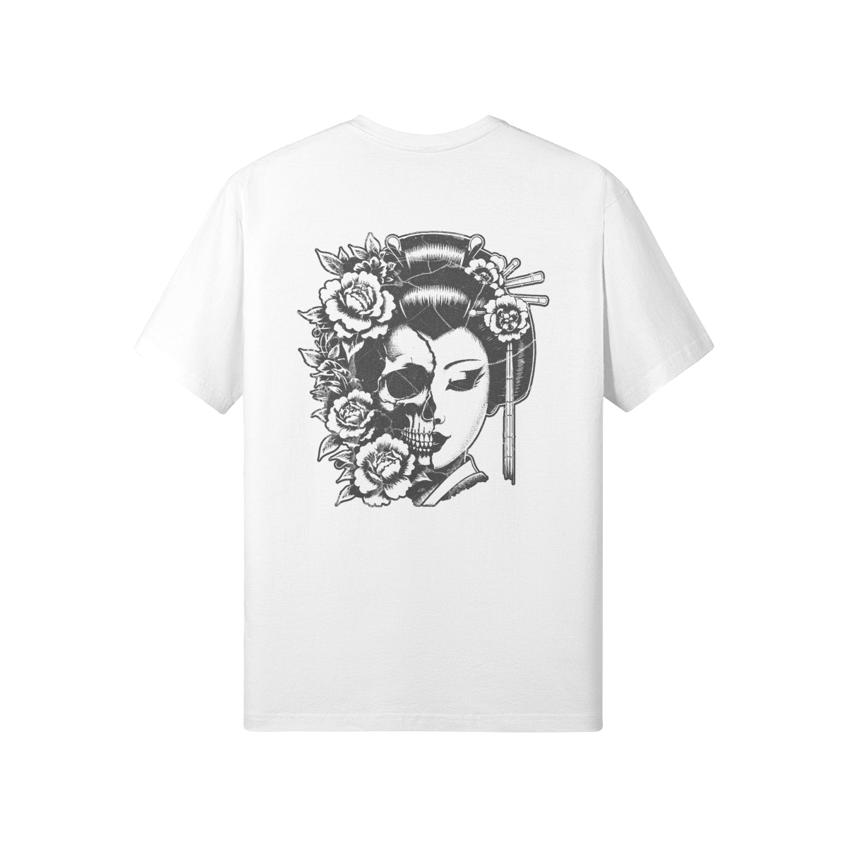 Print T-Shirt Japan Geisha Vorder und Rückseite-ASIA-Shirts