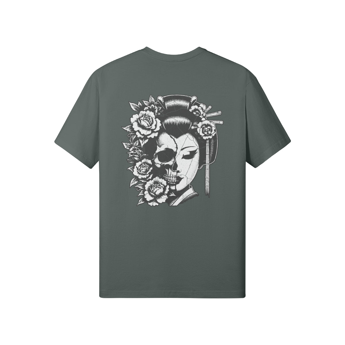 Print T-Shirt Japan Geisha Vorder und Rückseite-ASIA-Shirts