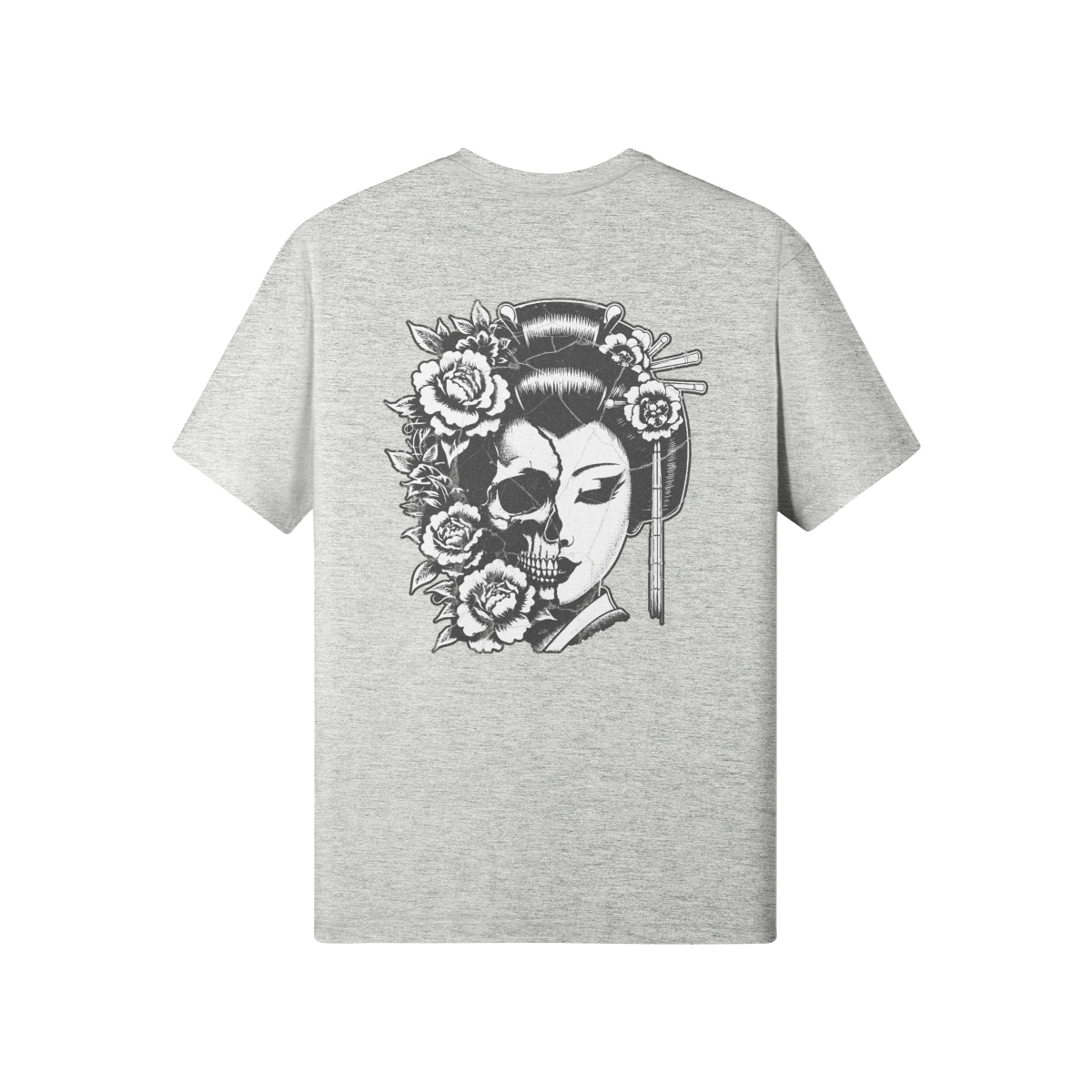 Print T-Shirt Japan Geisha Vorder und Rückseite-ASIA-Shirts
