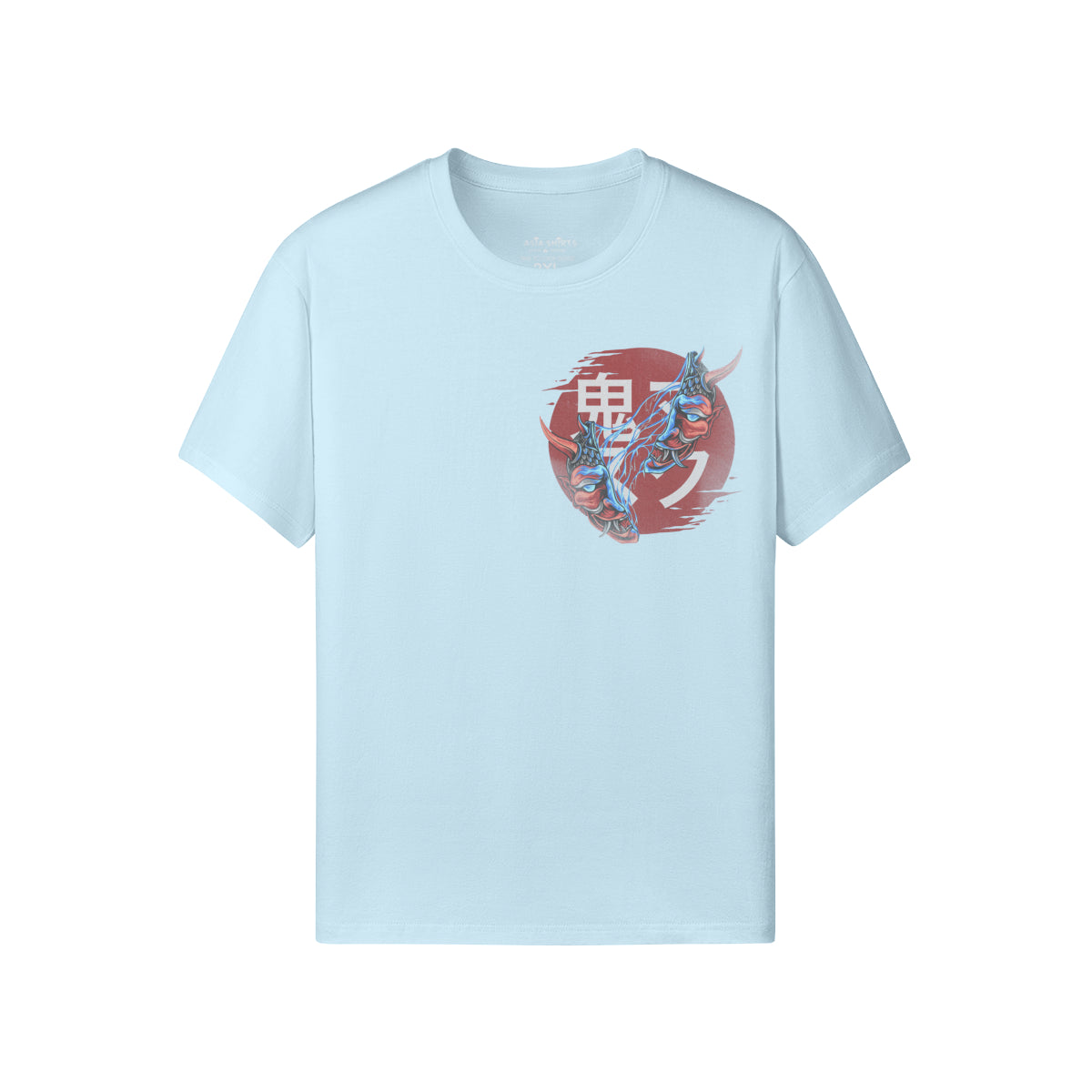 Print T-Shirt Oni Mask Vorder Rückseite Design-ASIA-Shirts