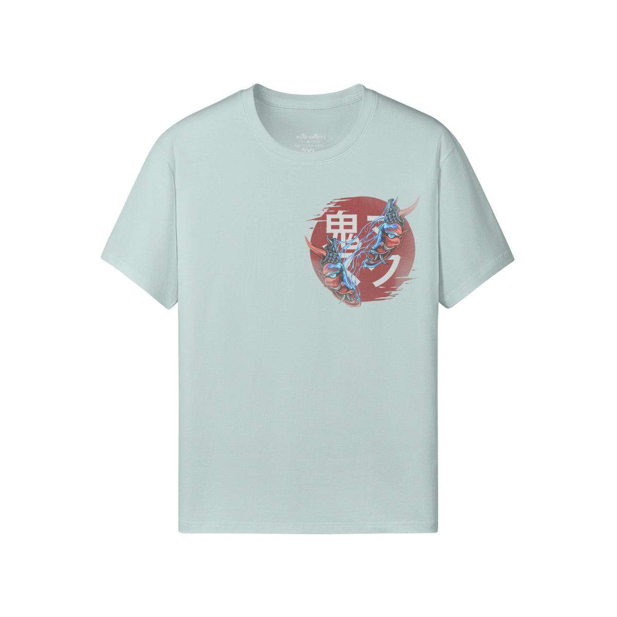 Print T-Shirt Oni Mask Vorder Rückseite Design-ASIA-Shirts