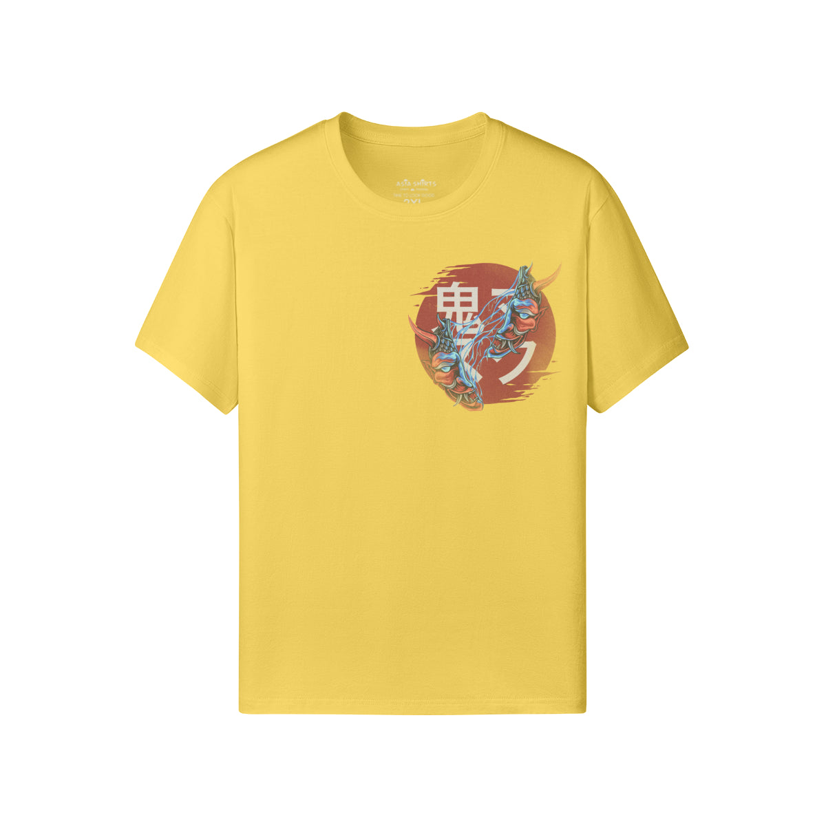 Print T-Shirt Oni Mask Vorder Rückseite Design-ASIA-Shirts