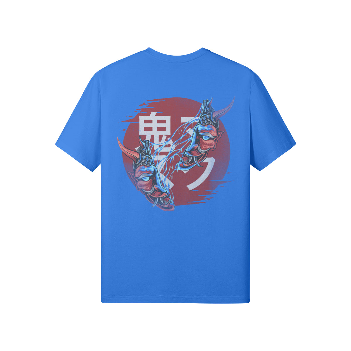 Print T-Shirt Oni Mask Vorder Rückseite Design-ASIA-Shirts