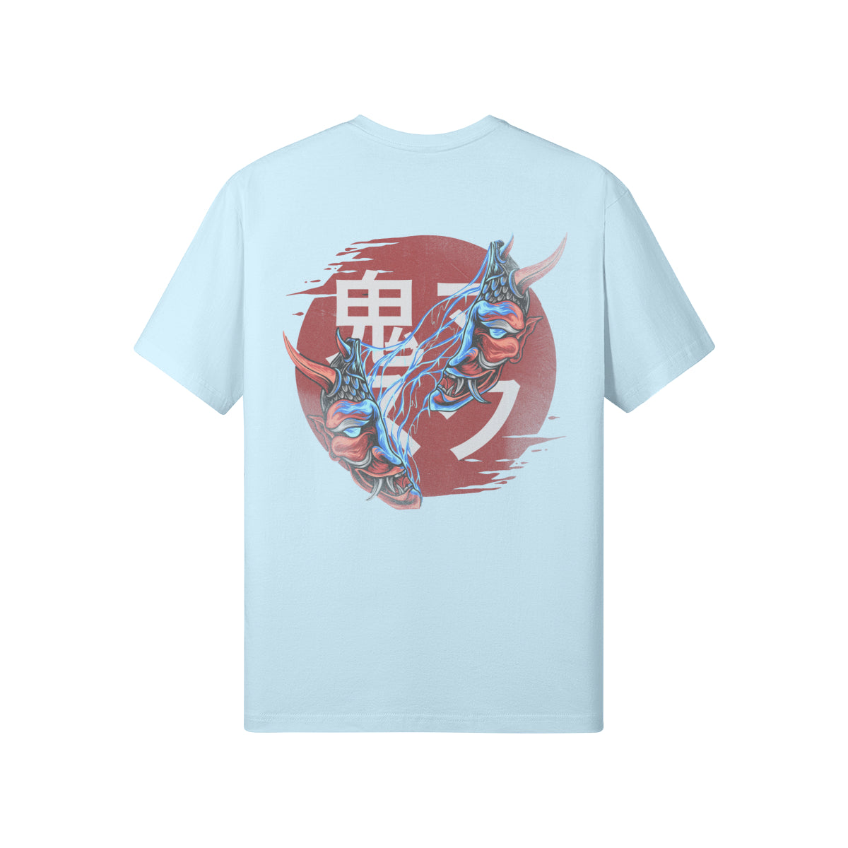 Print T-Shirt Oni Mask Vorder Rückseite Design-ASIA-Shirts