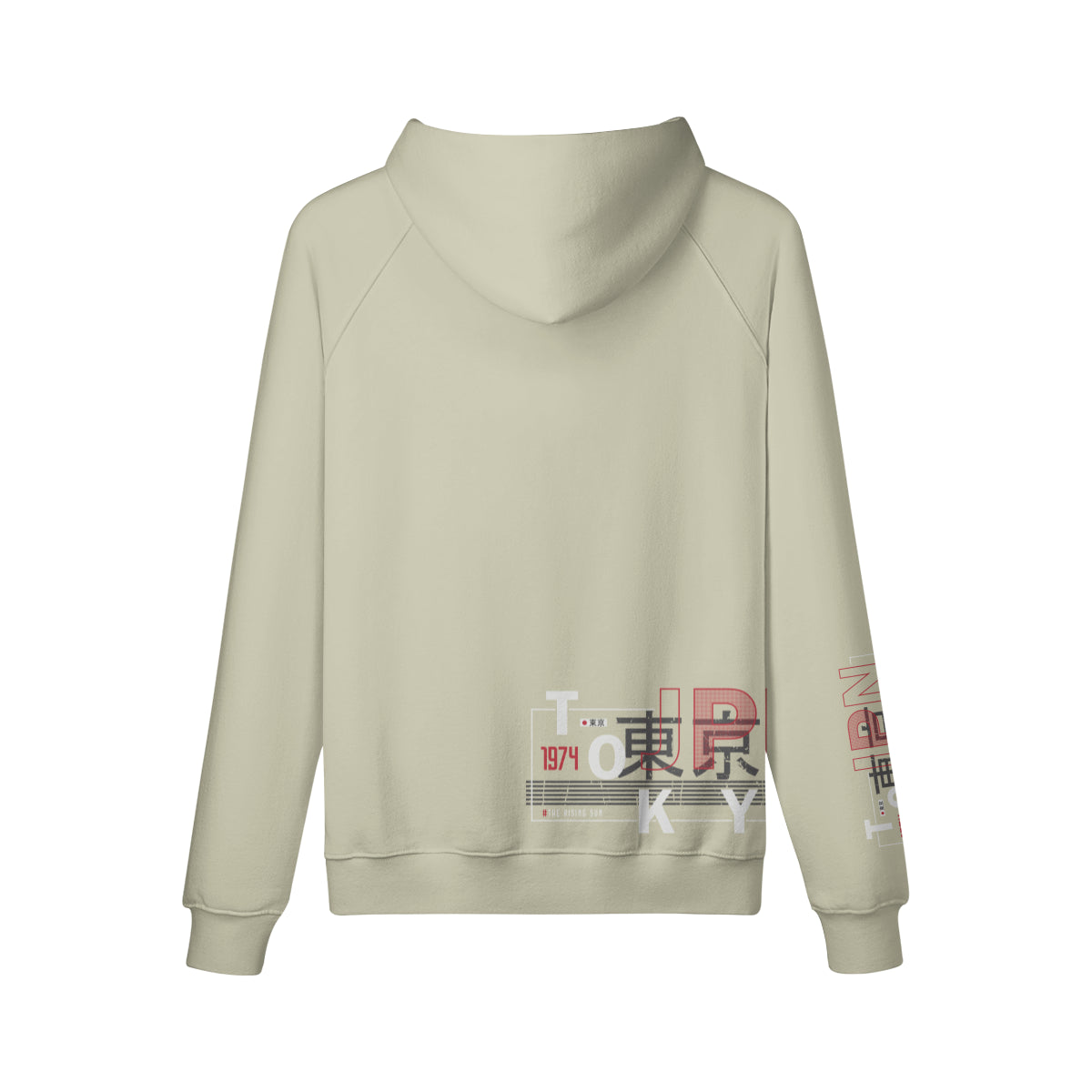 Kuscheliger Hoodie Innenseite mit Sweatfleece Tokyo print – rice-aprikot – Japan Art – Ansicht 10