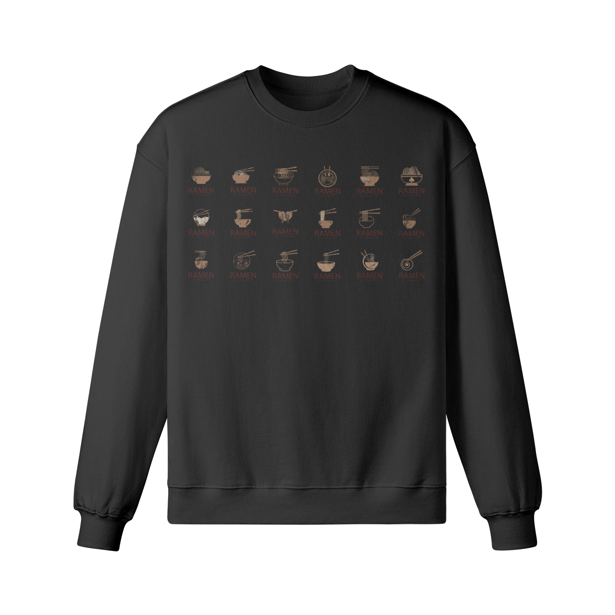 Heavy Oversized Sweatshirt mit coolem Ramen print-ASIA-Shirts