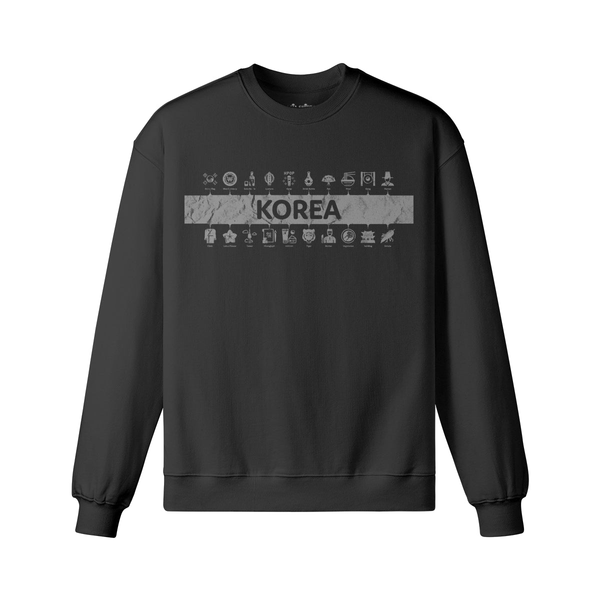 Heavy Oversized Sweatshirt mit Süd Korea print-ASIA-Shirts