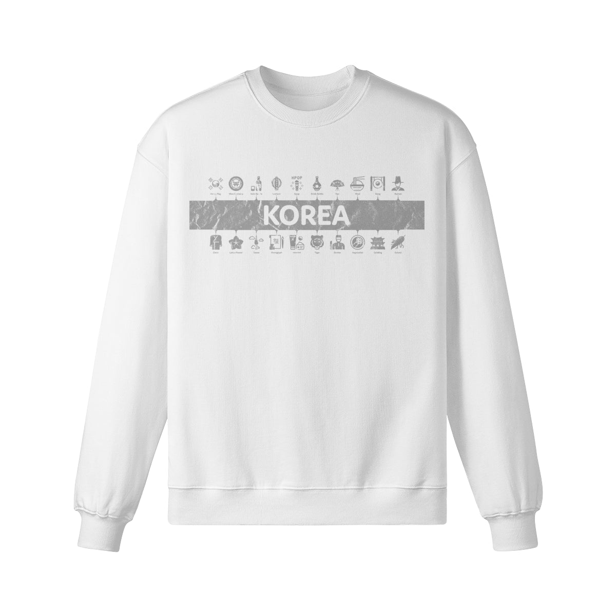 Heavy Oversized Sweatshirt mit Süd Korea print-ASIA-Shirts