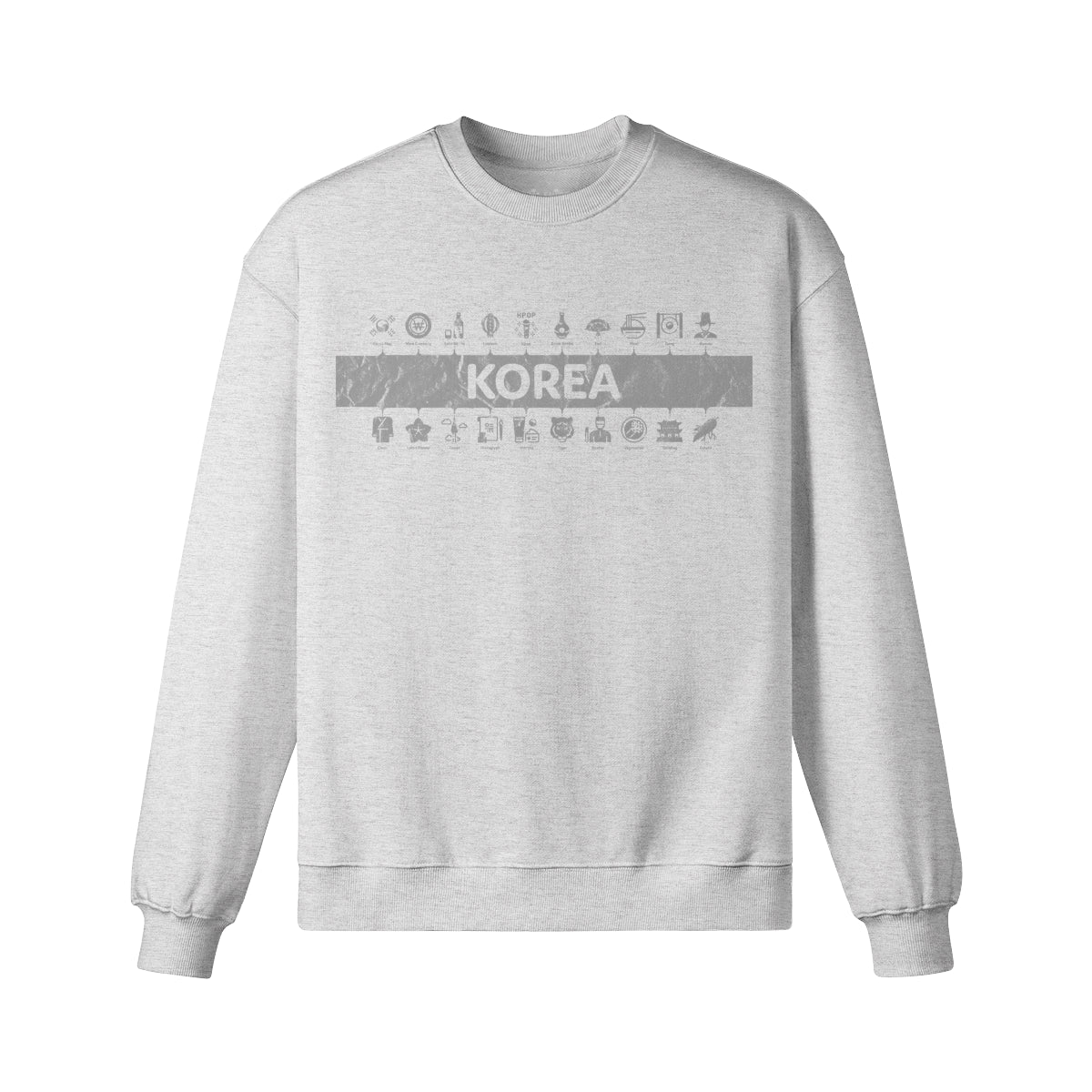 Heavy Oversized Sweatshirt mit Süd Korea print-ASIA-Shirts