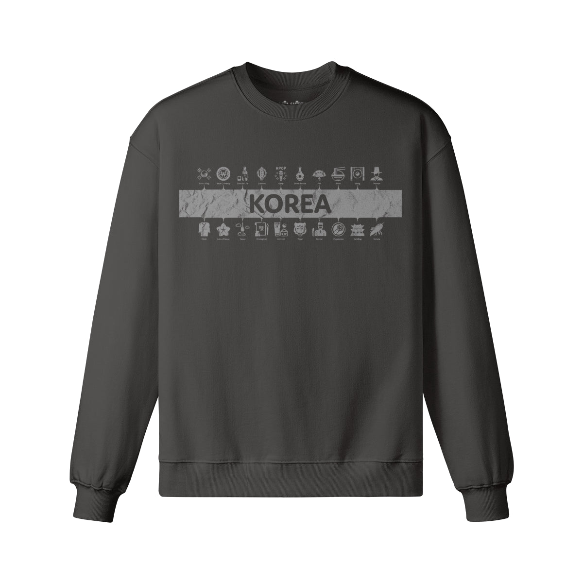 Heavy Oversized Sweatshirt mit Süd Korea print-ASIA-Shirts