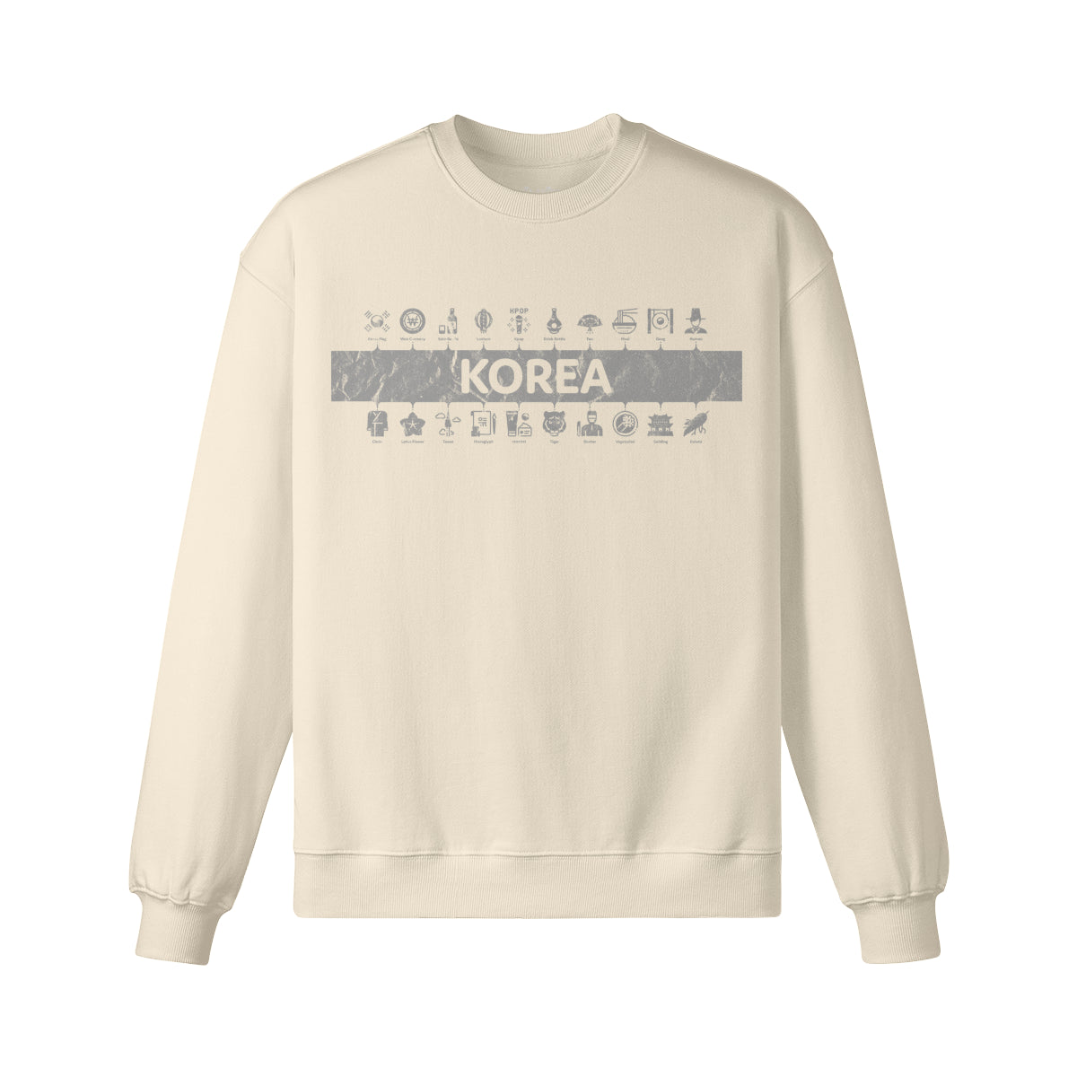 Heavy Oversized Sweatshirt mit Süd Korea print-ASIA-Shirts