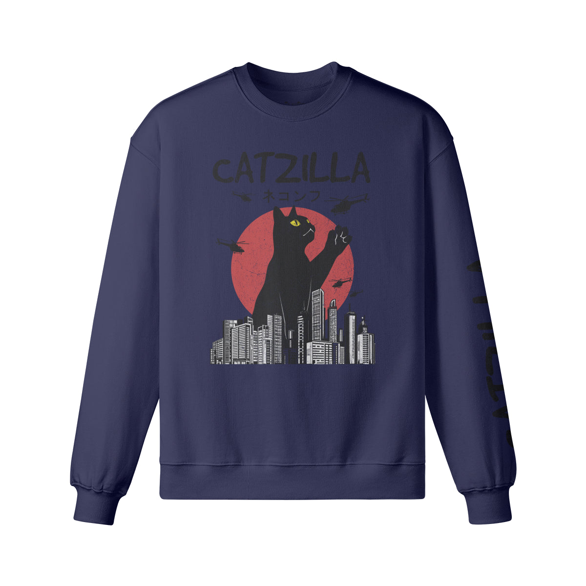 Heavy Oversized Sweatshirt "CATZILLA"-ASIA-Shirts