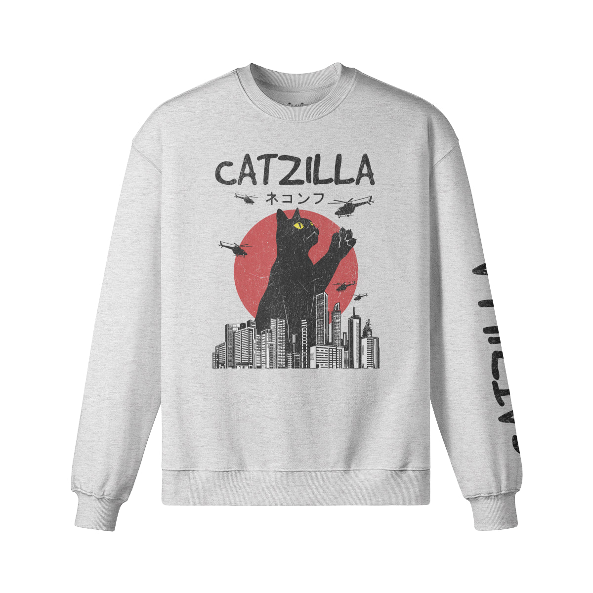 Heavy Oversized Sweatshirt "CATZILLA"-ASIA-Shirts