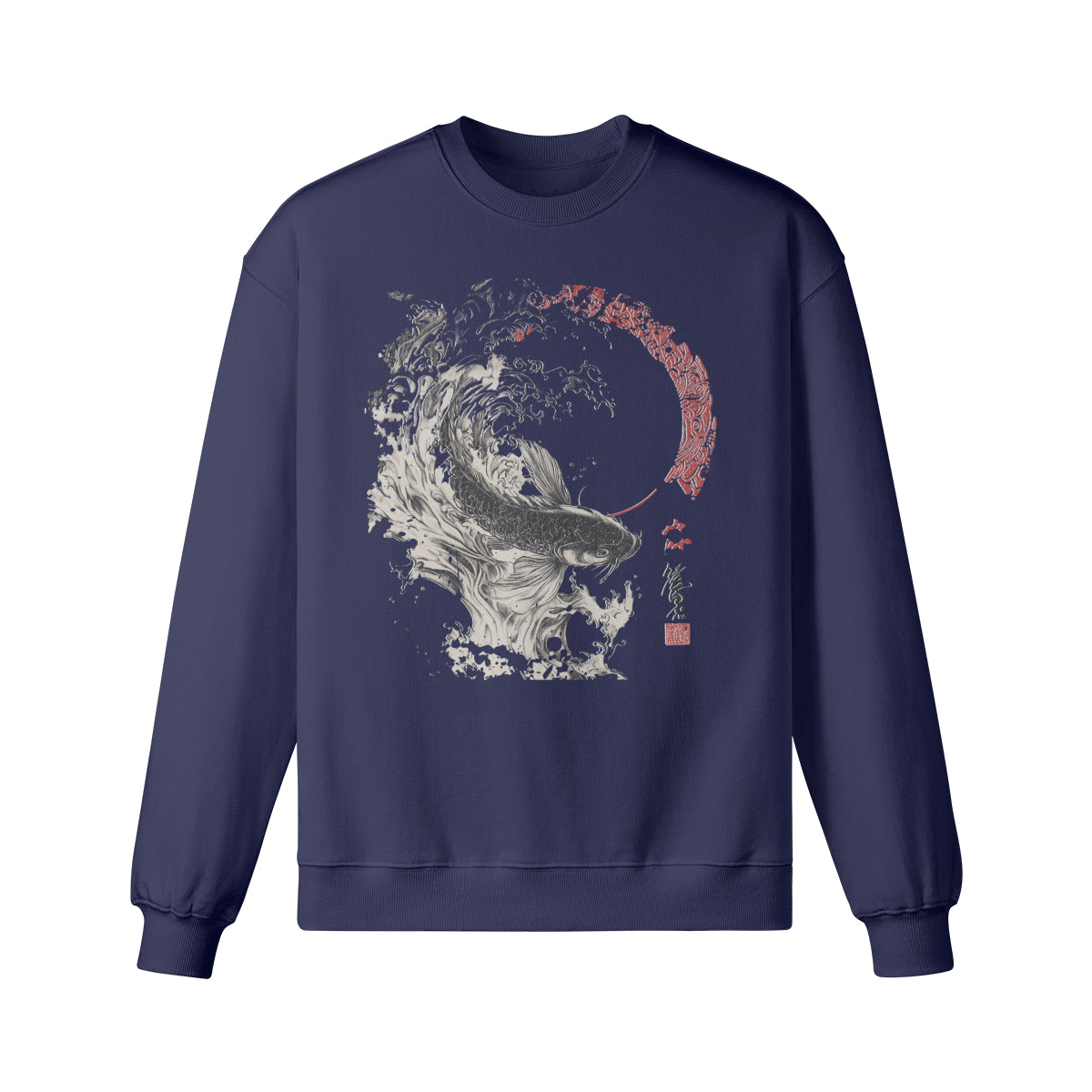 Sweatshirt Heavy Oversized - Print Koi Japan Art-ASIA-Shirts