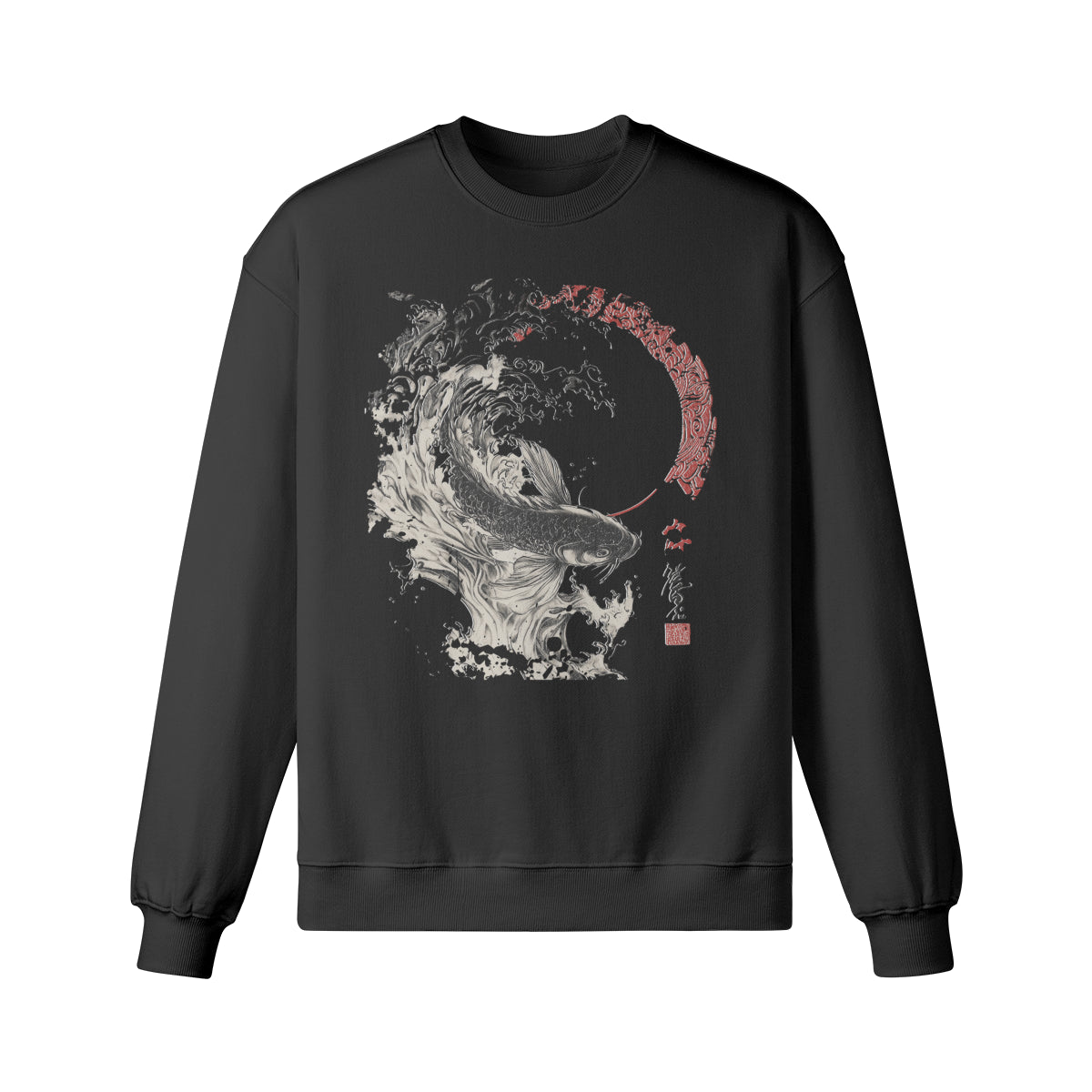 Sweatshirt Heavy Oversized - Print Koi Japan Art-ASIA-Shirts