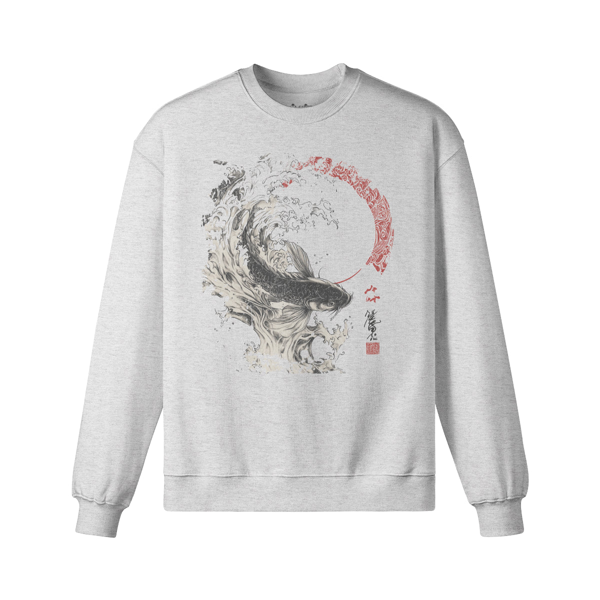 Sweatshirt Heavy Oversized - Print Koi Japan Art-ASIA-Shirts