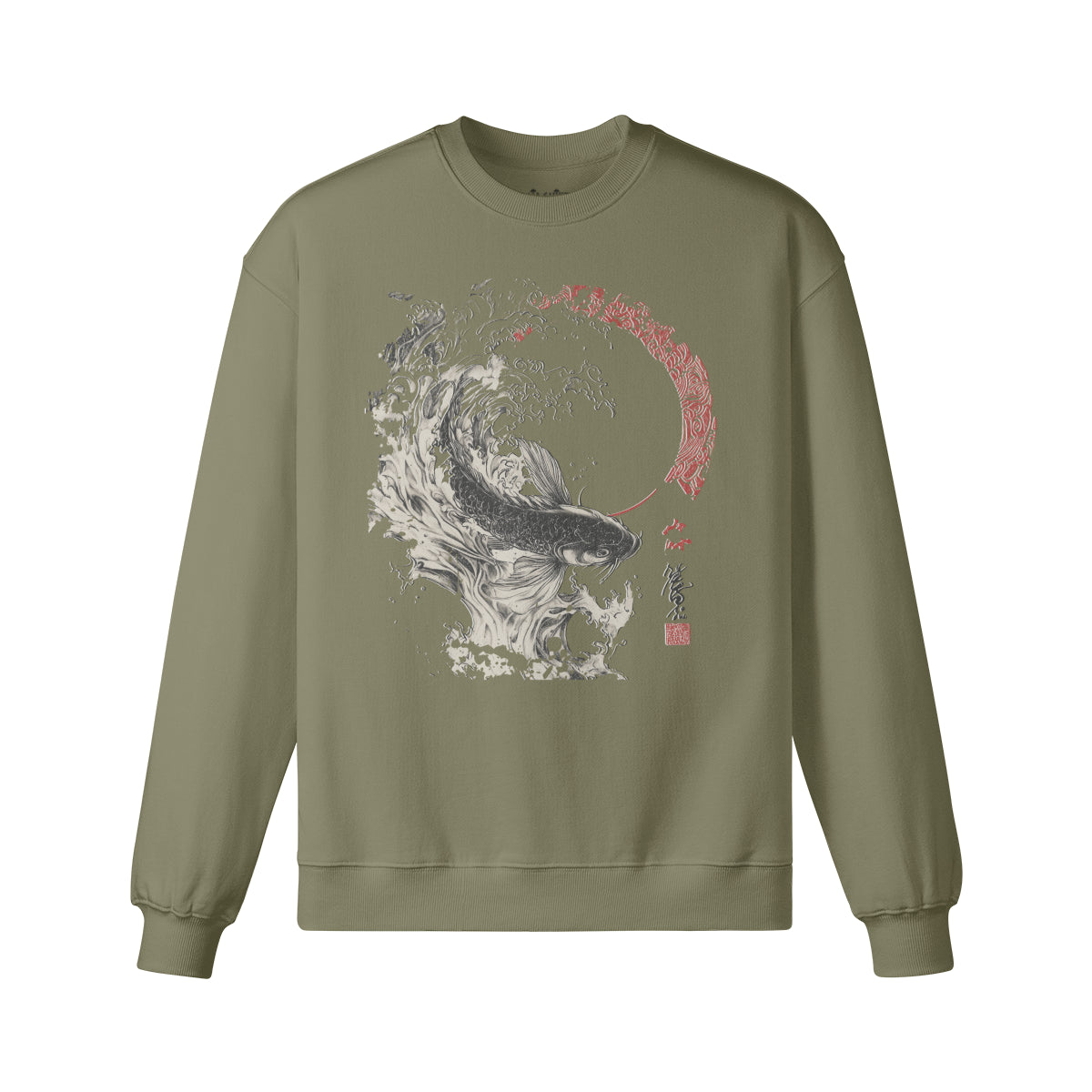 Sweatshirt Heavy Oversized - Print Koi Japan Art-ASIA-Shirts