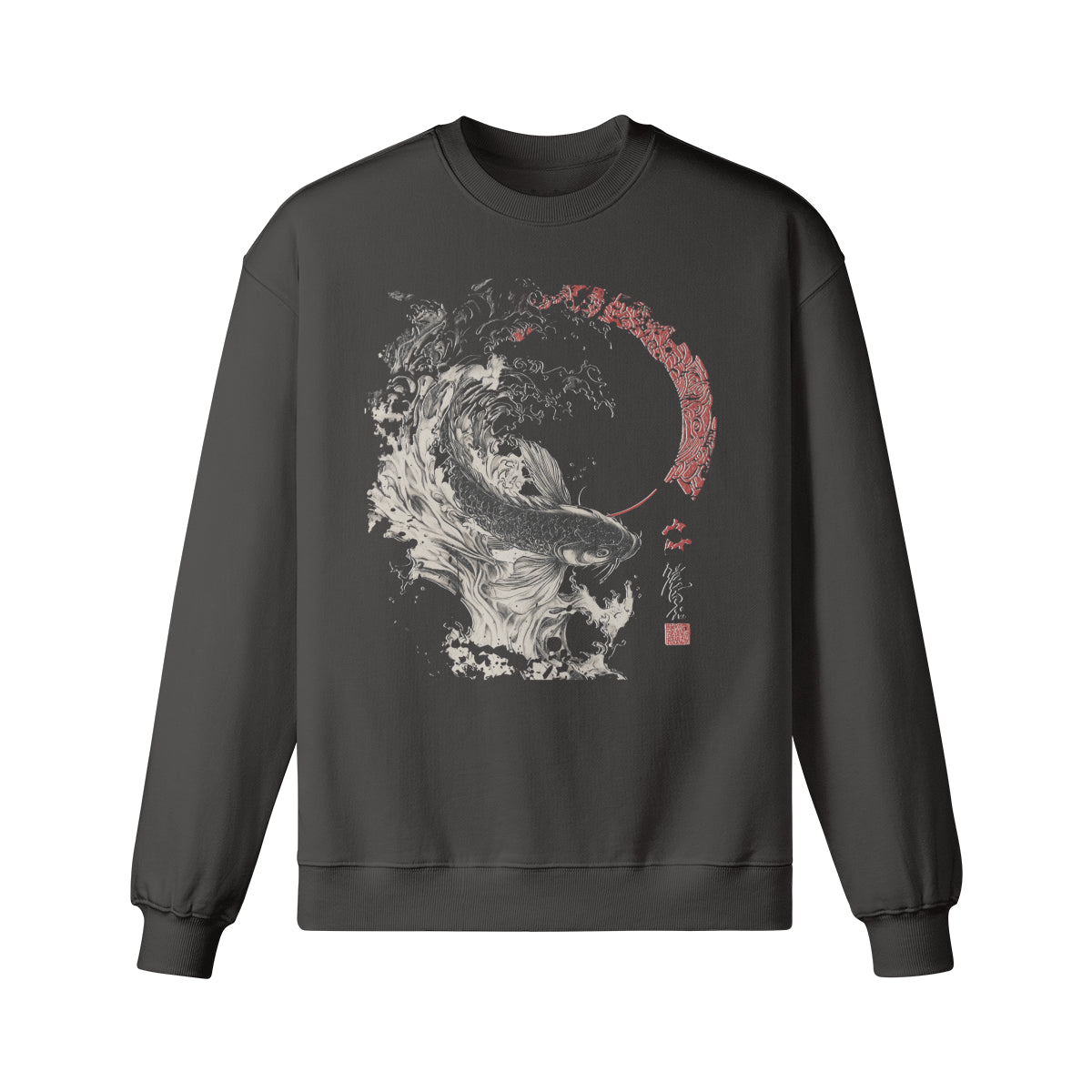 Sweatshirt Heavy Oversized - Print Koi Japan Art-ASIA-Shirts