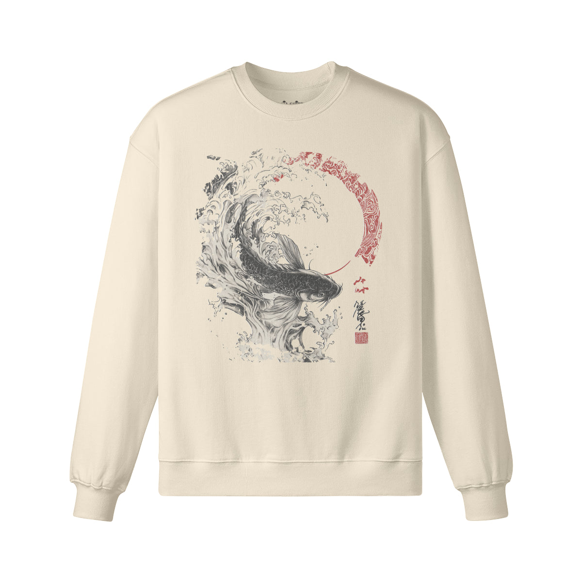 Sweatshirt Heavy Oversized - Print Koi Japan Art-ASIA-Shirts