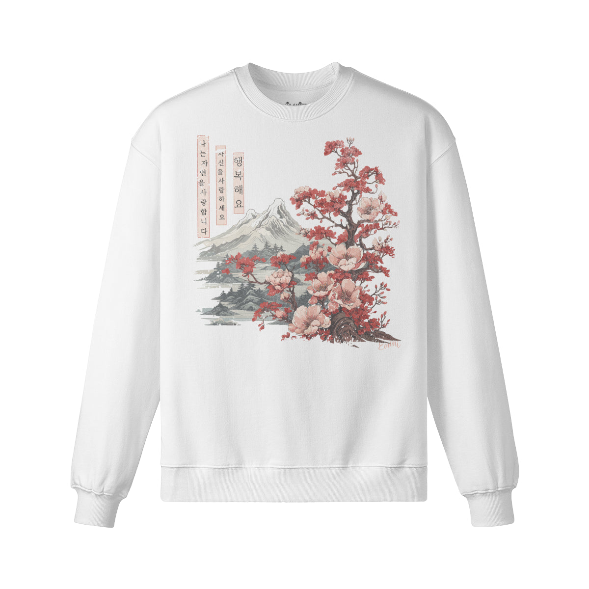 Heavyweight Oversized Sweatshirt - Sakura Blossom Japan Art-ASIA-Shirts