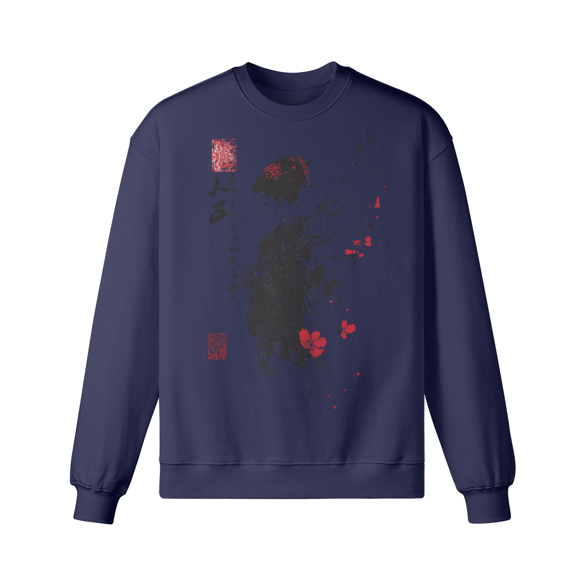 Heavyweight Oversized Sweatshirt - Geisha Japan Art Graphic-ASIA-Shirts