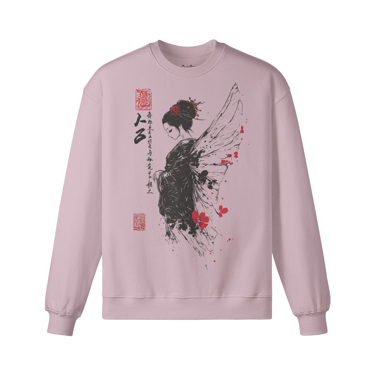 Heavyweight Oversized Sweatshirt - Geisha Japan Art Graphic-ASIA-Shirts