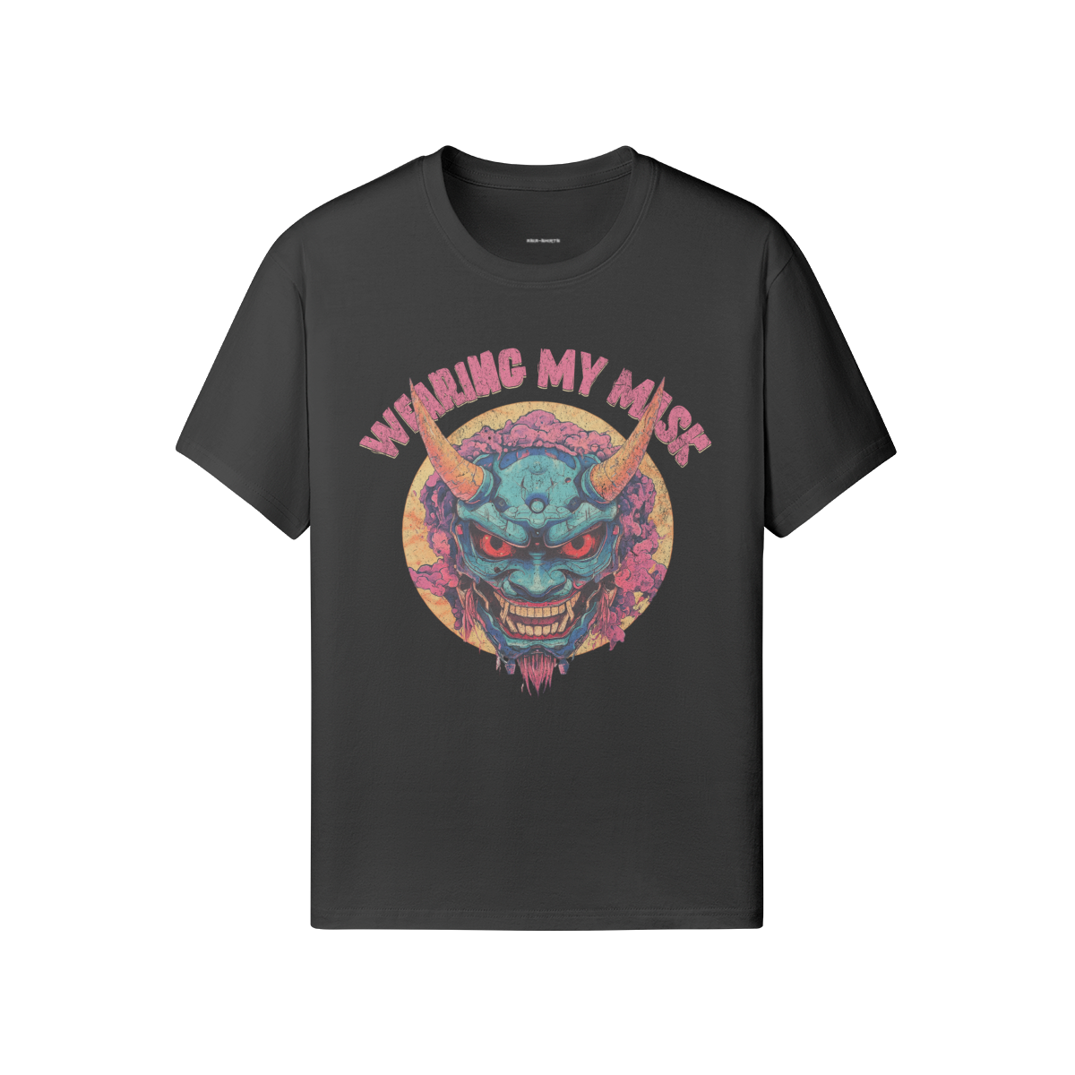 Ausgefallenes T-Shirt für Männer und Damen mit Oni Mask print - ASIA-Shirts