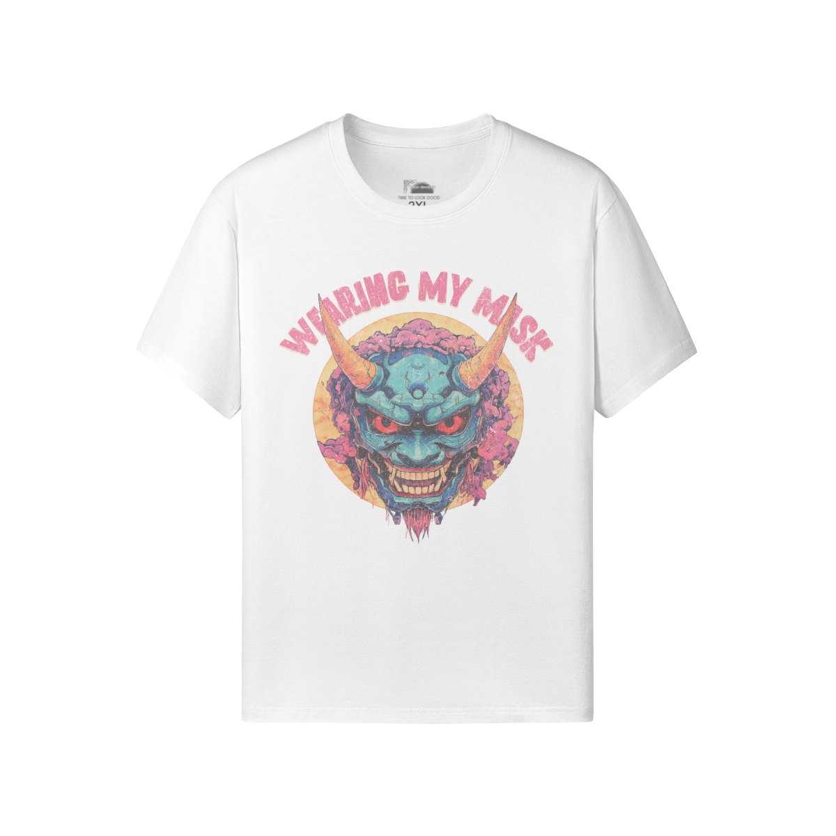 Ausgefallenes T-Shirt für Männer und Damen mit Oni Mask print - ASIA-Shirts