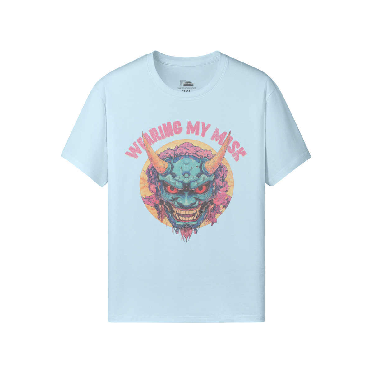 Ausgefallenes T-Shirt für Männer und Damen mit Oni Mask print - ASIA-Shirts
