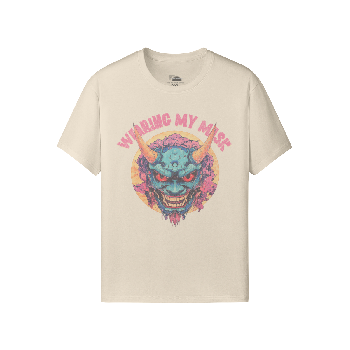 Ausgefallenes T-Shirt für Männer und Damen mit Oni Mask print - ASIA-Shirts