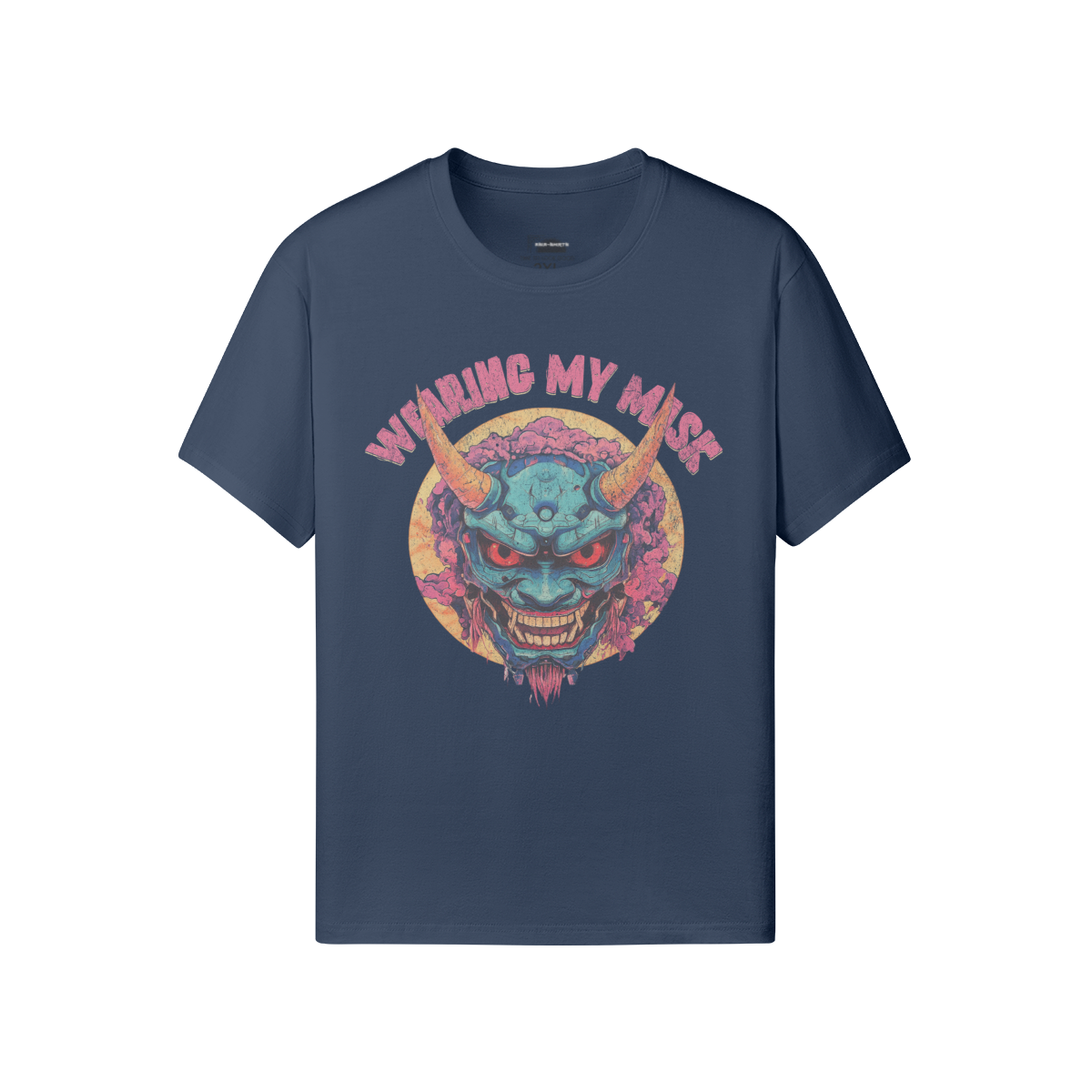 Ausgefallenes T-Shirt für Männer und Damen mit Oni Mask print - ASIA-Shirts