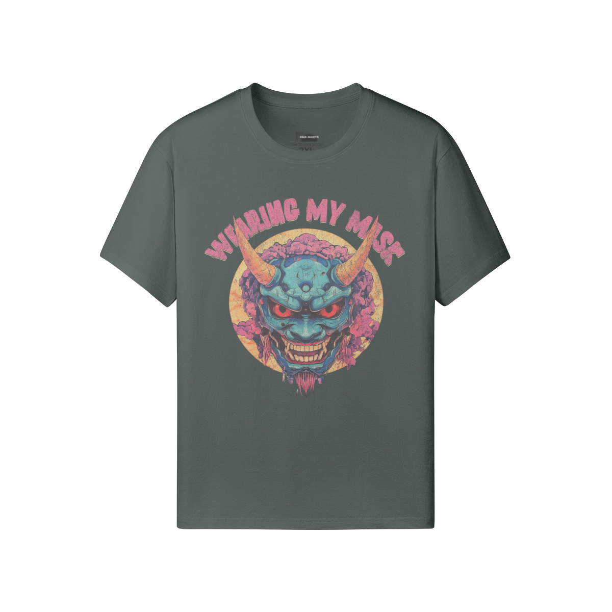 Ausgefallenes T-Shirt für Männer und Damen mit Oni Mask print - ASIA-Shirts