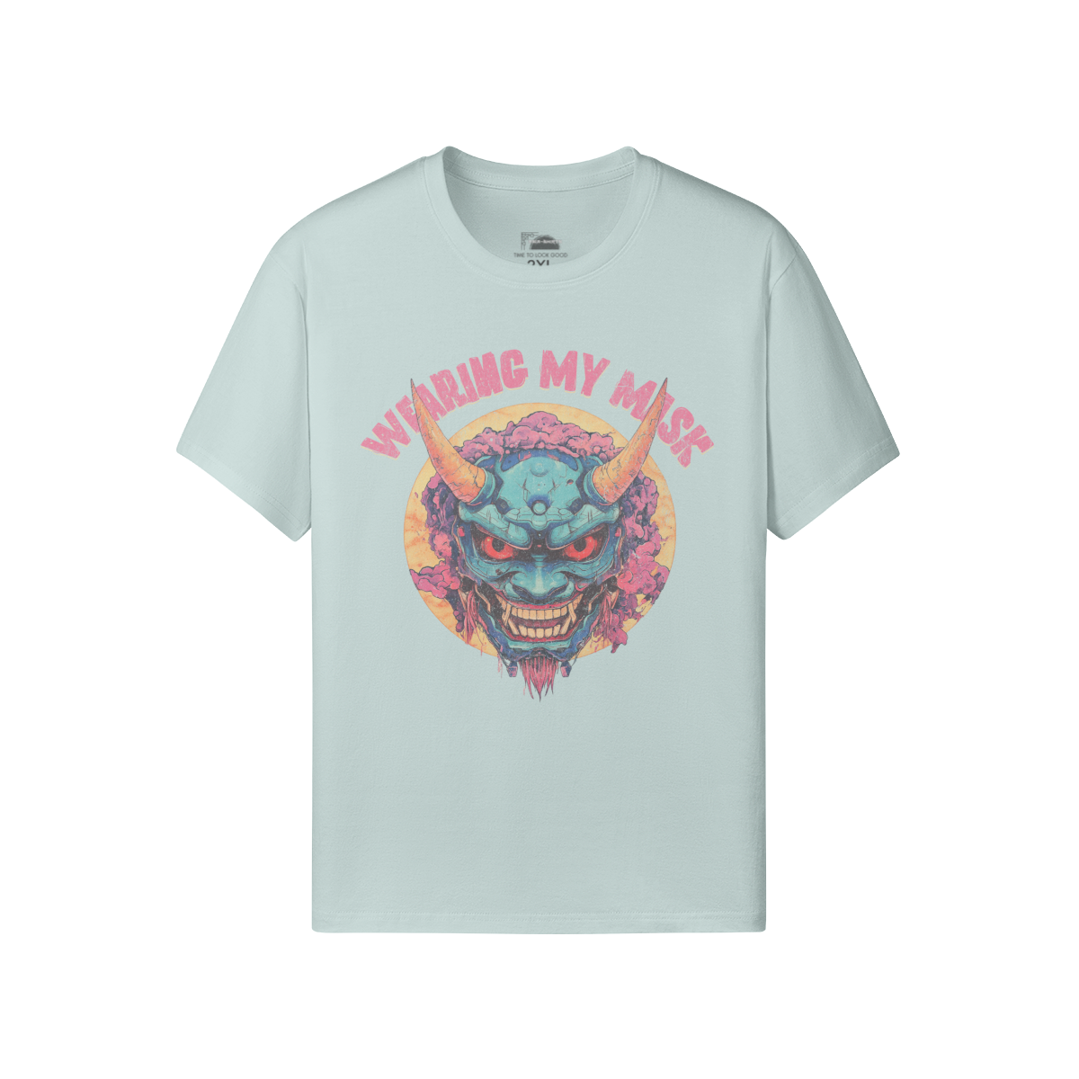 Ausgefallenes T-Shirt für Männer und Damen mit Oni Mask print - ASIA-Shirts