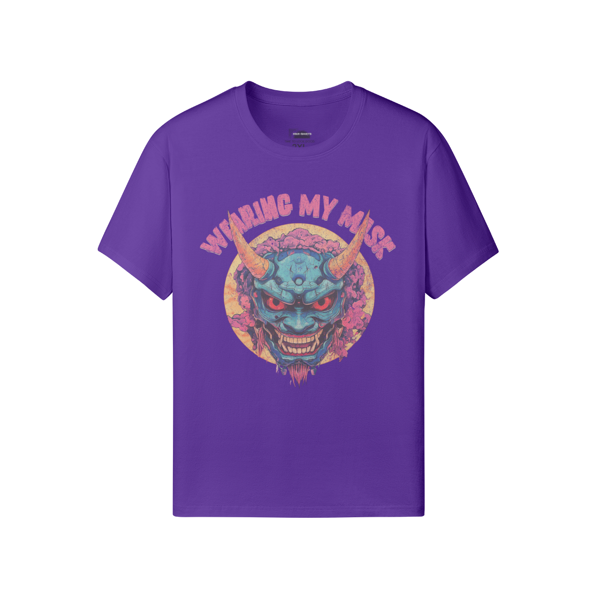 Ausgefallenes T-Shirt für Männer und Damen mit Oni Mask print - ASIA-Shirts