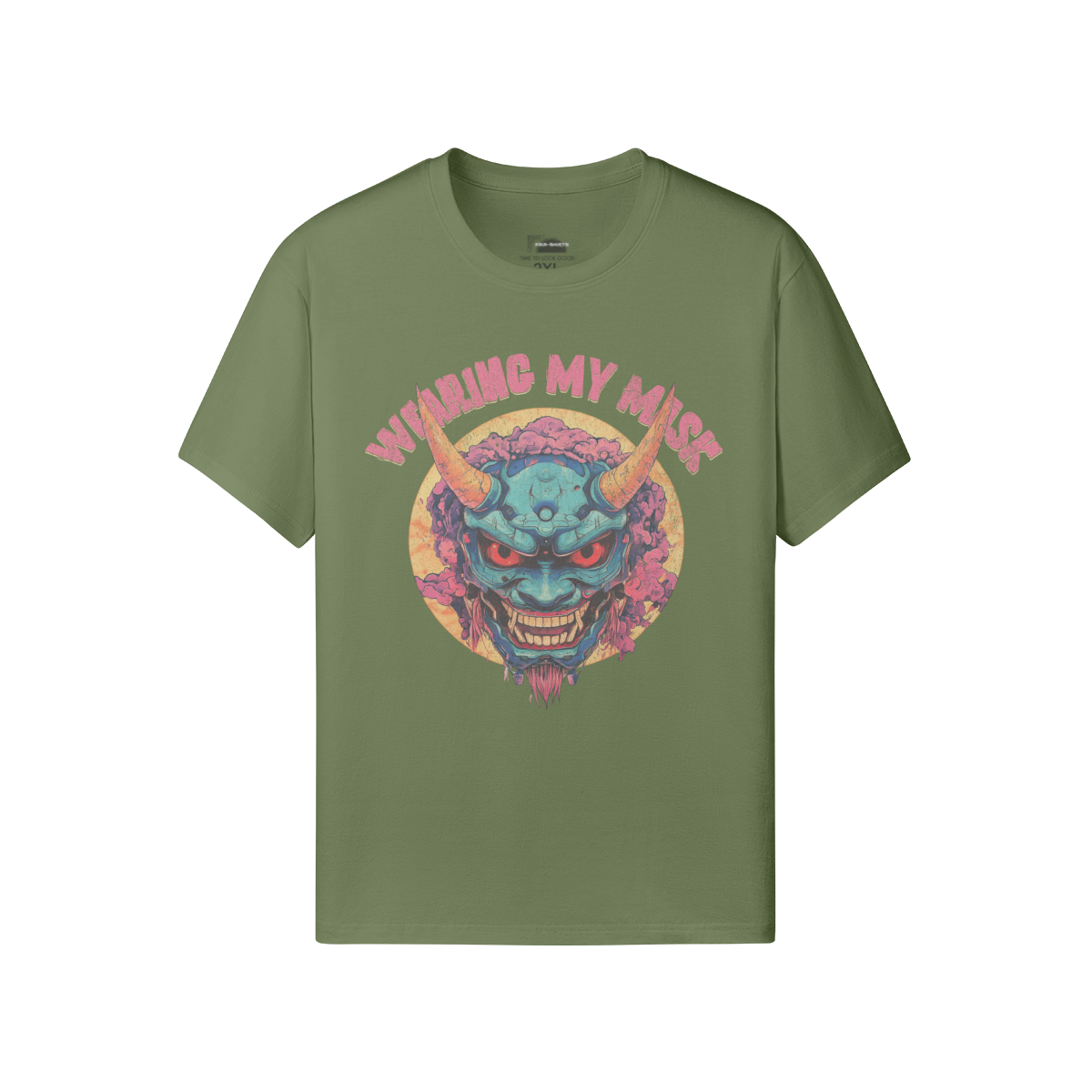 Ausgefallenes T-Shirt für Männer und Damen mit Oni Mask print - ASIA-Shirts