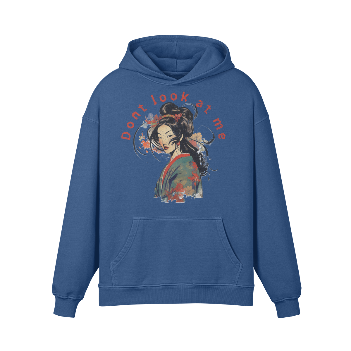 Premium Hoodie washed out look "Geisha" print - ASIA-Shirts