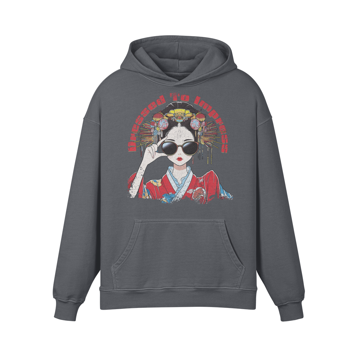 Premium Hoodie washed out look "Dressed to impress" - ASIA-Shirts
