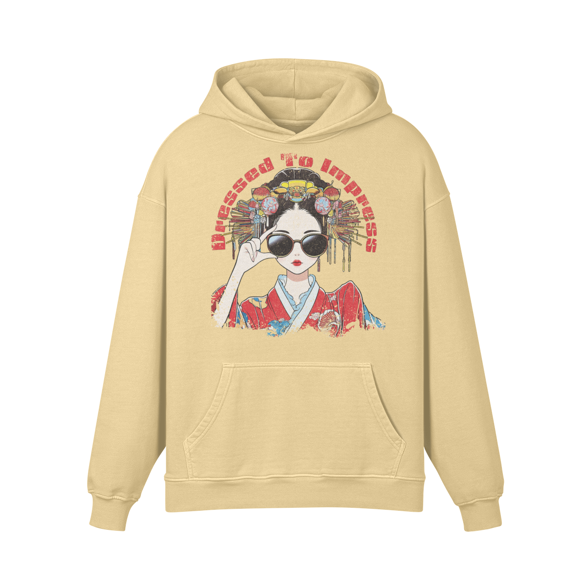 Premium Hoodie washed out look "Dressed to impress" - ASIA-Shirts