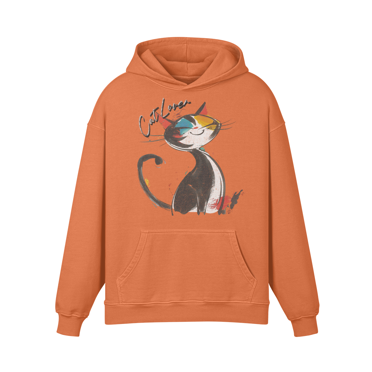 Premium Hoodie washed out look Katzen print "Cat Lover" - ASIA-Shirts