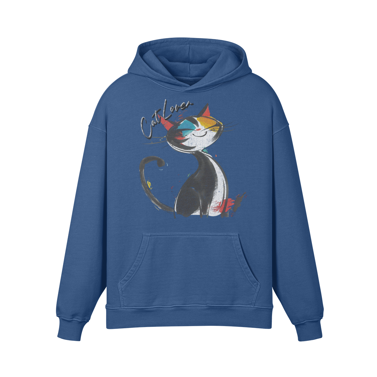 Premium Hoodie washed out look Katzen print "Cat Lover" - ASIA-Shirts