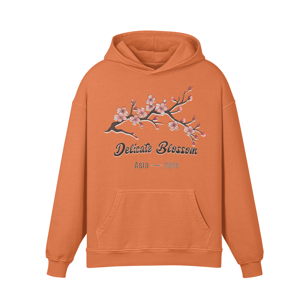 Premium Hoodie washed out look "Asia Spirit" Cherry Blossom print - ASIA-Shirts