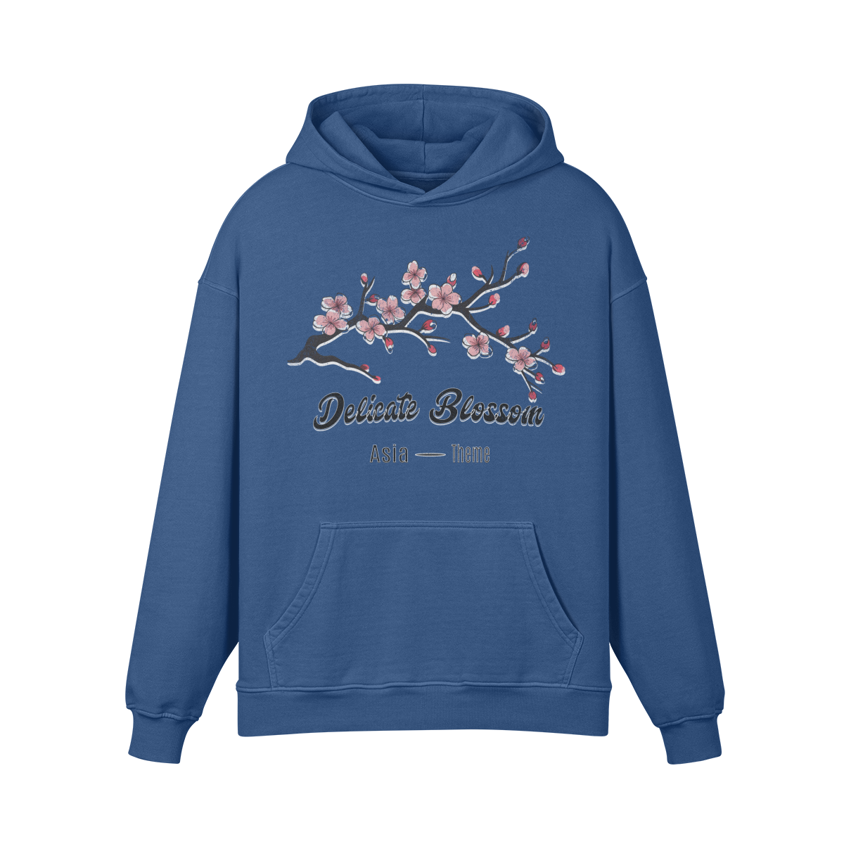 Premium Hoodie washed out look "Asia Spirit" Cherry Blossom print - ASIA-Shirts