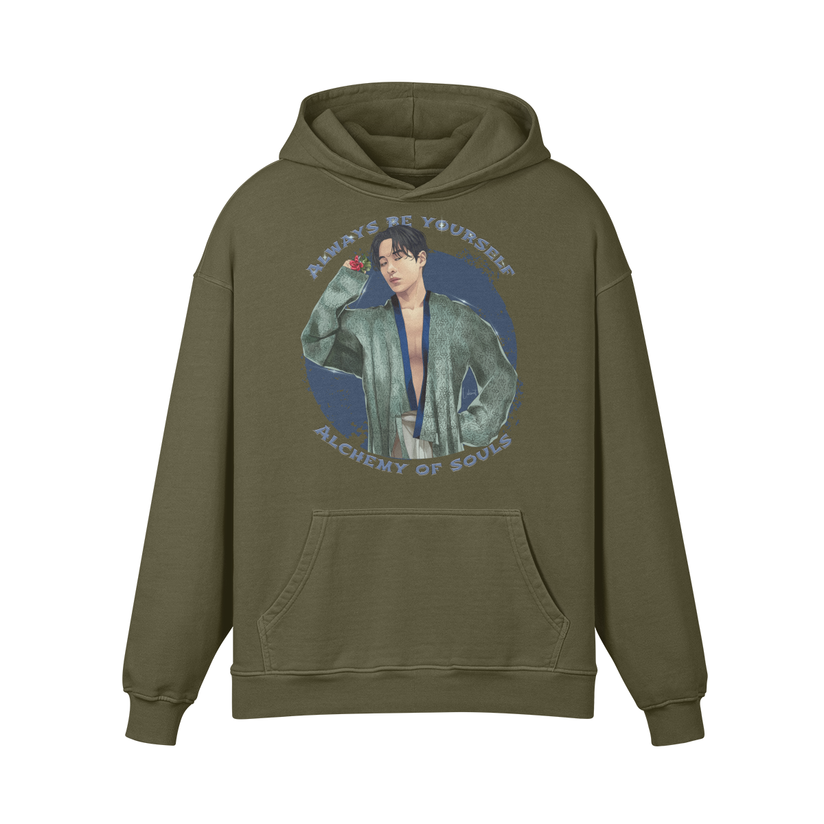 Premium Hoodie washed out look " Handgemahlt von LUKART" Alchemy of Souls - ASIA-Shirts