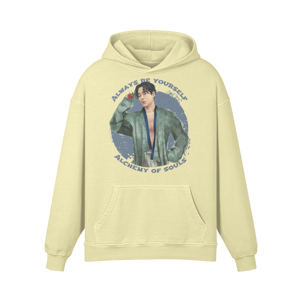Premium Hoodie washed out look " Handgemahlt von LUKART" Alchemy of Souls - ASIA-Shirts