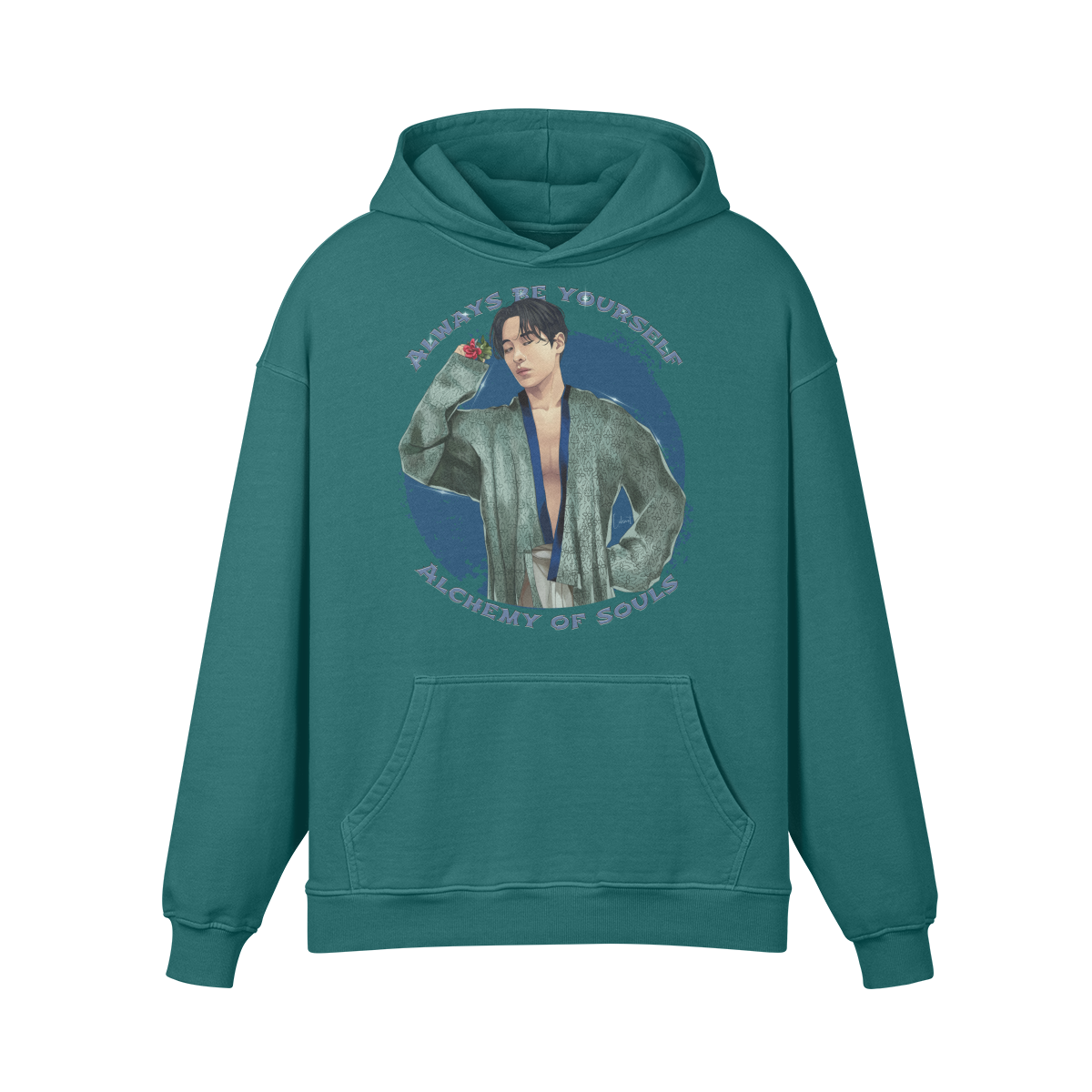 Premium Hoodie washed out look " Handgemahlt von LUKART" Alchemy of Souls - ASIA-Shirts